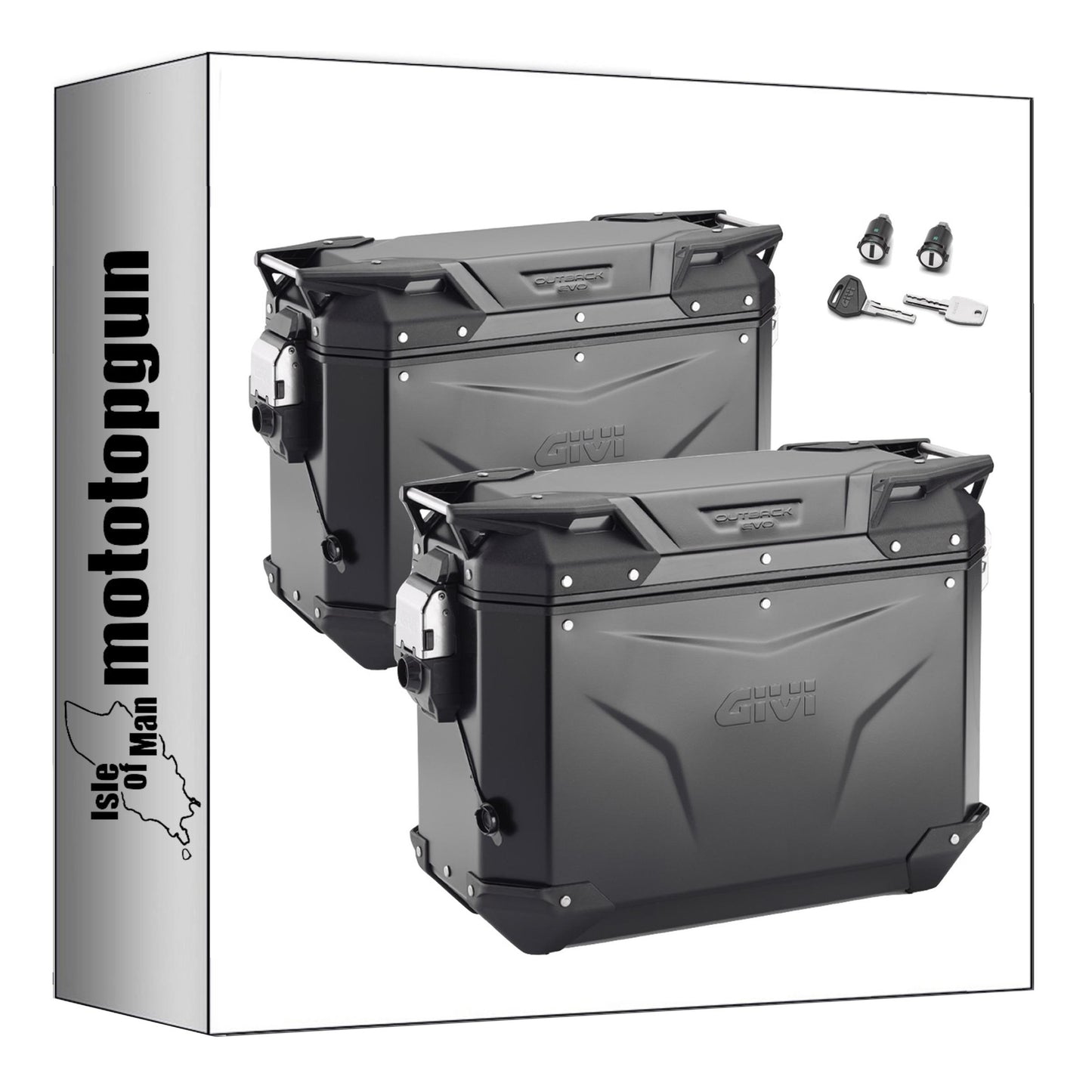 GIVI VALIGIE LATERALI OBKEV37BL + OBKEV37BR MONOKEY CAM-SIDE TREKKER OUTBACK EVO SMART ALLUMINIO NERO + SERRATURA 74 LT + ATACCO COMPATIBILE CON HONDA CRF 1100 L AFRICA TWIN 20/23