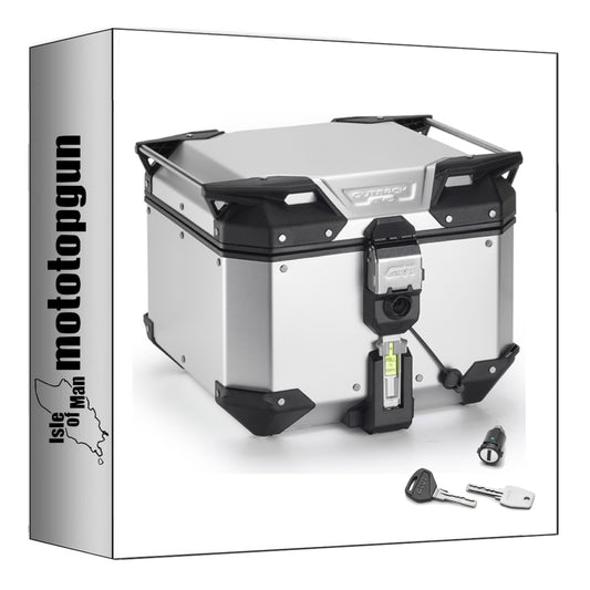 GIVI BAULETTO OBKEV42AA MONOKEY TREKKER OUTBACK EVO SMART ALLUMINIO ANODIZZATO 42 LT + ATACCO COMPATIBILE CON BMW R 1250 RT 21/24