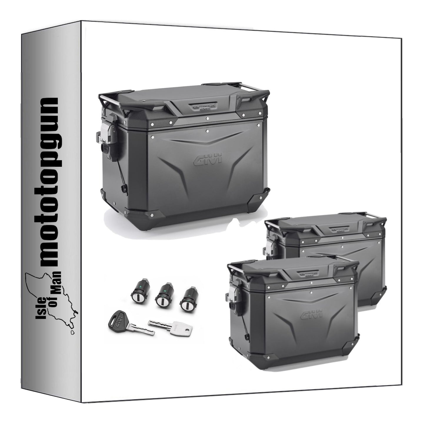 GIVI BAULETTO OBKEV42B + VALIGIE LATERALI OBKEV48BL + OBKEV48BR TREKKER OUTBACK EVO SMART ALLUMINIO NERO 138 LT + ATACCO COMPATIBILE CON YAMAHA TRACER 900 / GT 18/20