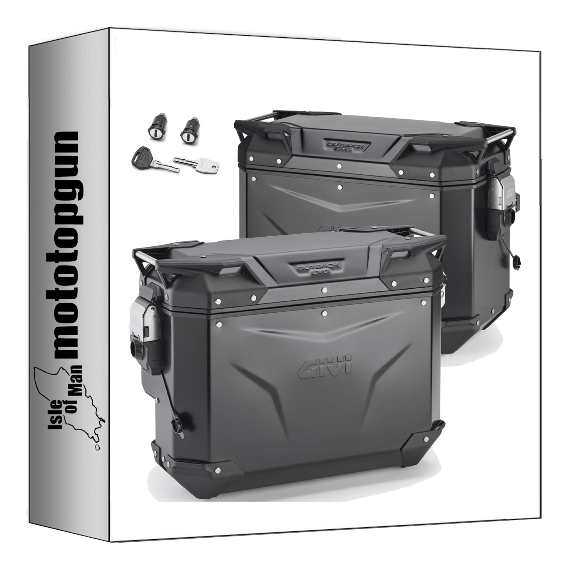 GIVI VALIGIE LATERALI OBKEV44BL + OBKEVS33BR MONOKEY CAM-SIDE TREKKER OUTBACK EVO SMART ALLUMINIO NERO + SERRATURA 77 LT + ATACCO COMPATIBILE CON BMW R 1200 GS ADVENTURE 14/18