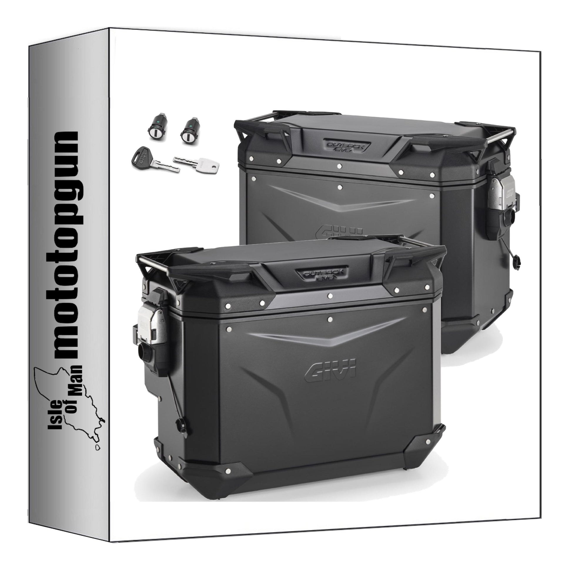 GIVI VALIGIE LATERALI OBKEV44BL + OBKEVS40BR MONOKEY CAM-SIDE TREKKER OUTBACK EVO SMART ALLUMINIO NERO + SERRATURA 84 LT + ATACCO COMPATIBILE CON HONDA XL 750 TRANSALP 23/24
