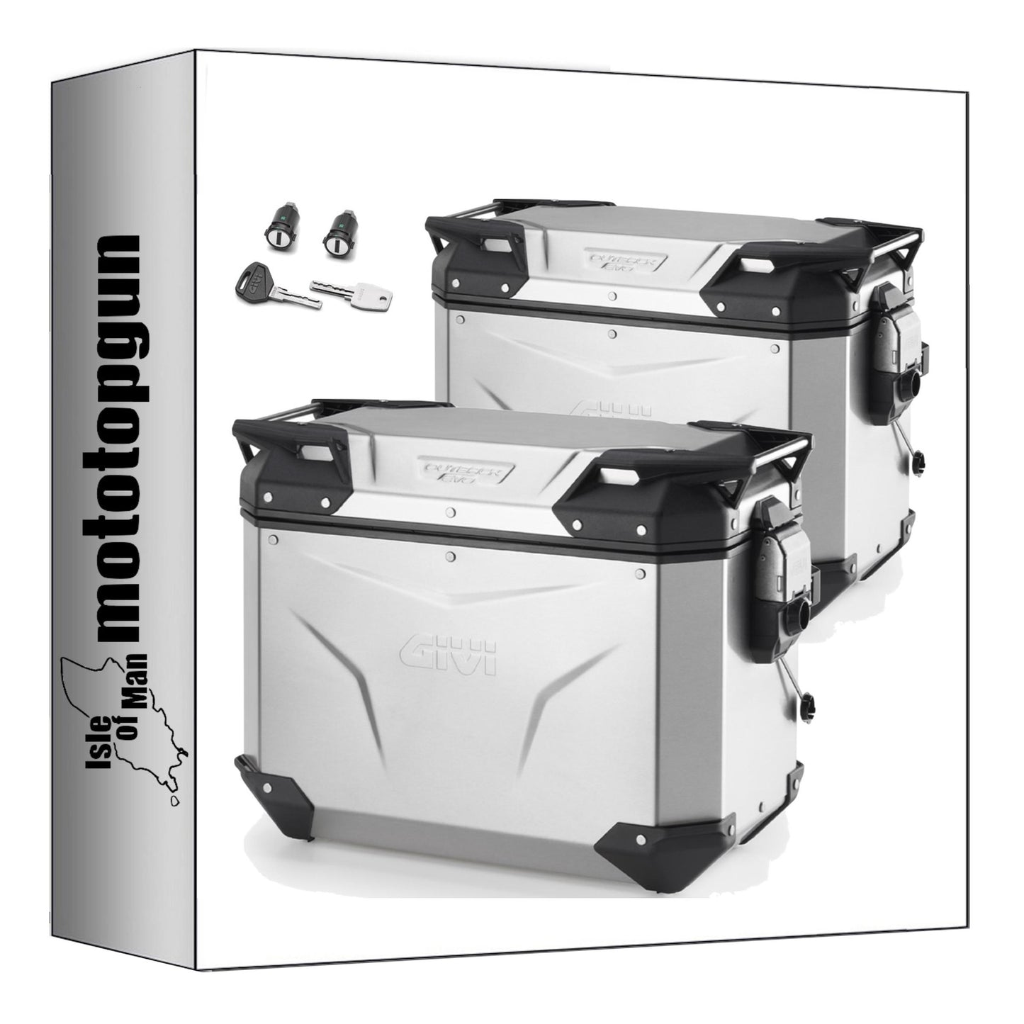 GIVI VALIGIE LATERALI OBKEV44AAL + OBKEV44AAR MONOKEY CAM-SIDE TREKKER OUTBACK EVO SMART ALLUMINIO ANODIZZATO + SERRATURA 88 LT + ATACCO COMPATIBILE CON BMW F 850 GS 21/23