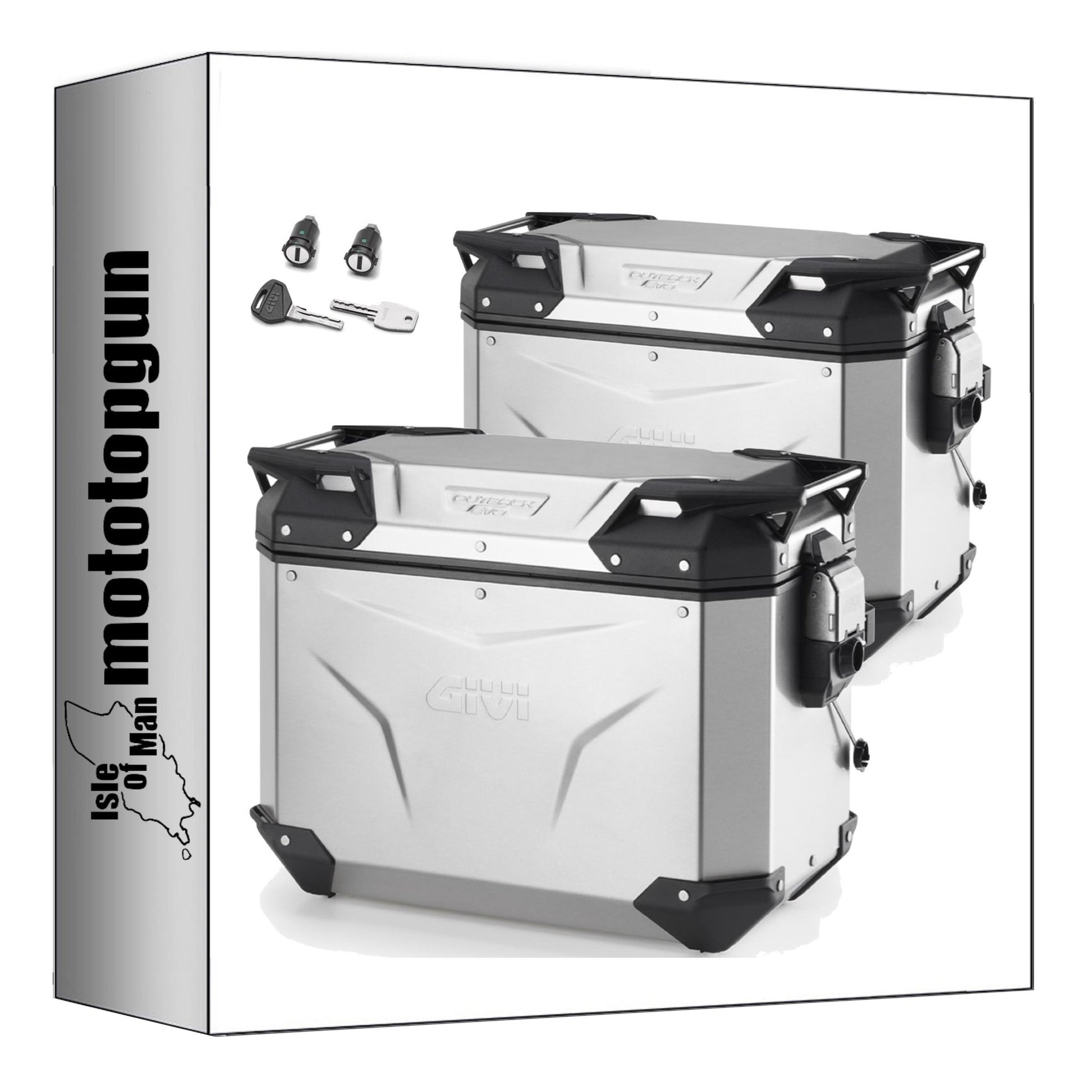GIVI VALIGIE LATERALI OBKEV44AAL + OBKEV44AAR MONOKEY CAM-SIDE TREKKER OUTBACK EVO SMART ALLUMINIO ANODIZZATO + SERRATURA 88 LT + ATACCO COMPATIBILE CON BMW R 1200 GS 04/12