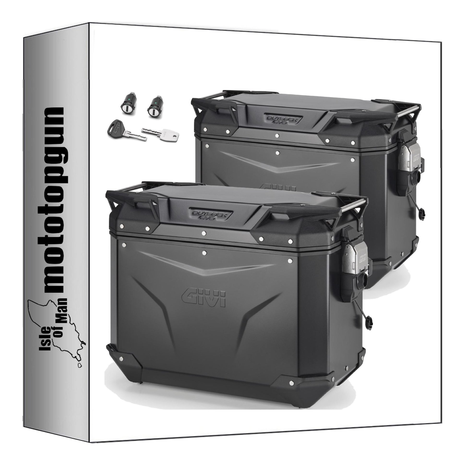 GIVI VALIGIE LATERALI OBKEV44BL + OBKEV44BR MONOKEY CAM-SIDE TREKKER OUTBACK EVO SMART ALLUMINIO NERO + SERRATURA 88 LT + ATACCO COMPATIBILE CON KTM 1190 ADVENTURE / R 13/16