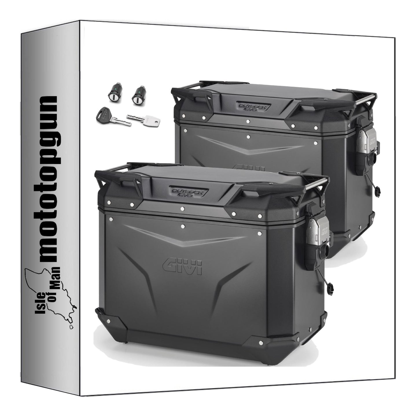 GIVI VALIGIE LATERALI OBKEV44BL + OBKEV44BR MONOKEY CAM-SIDE TREKKER OUTBACK EVO SMART ALLUMINIO NERO + SERRATURA 88 LT + ATACCO COMPATIBILE CON SUZUKI GSX S 1000 GX 2024