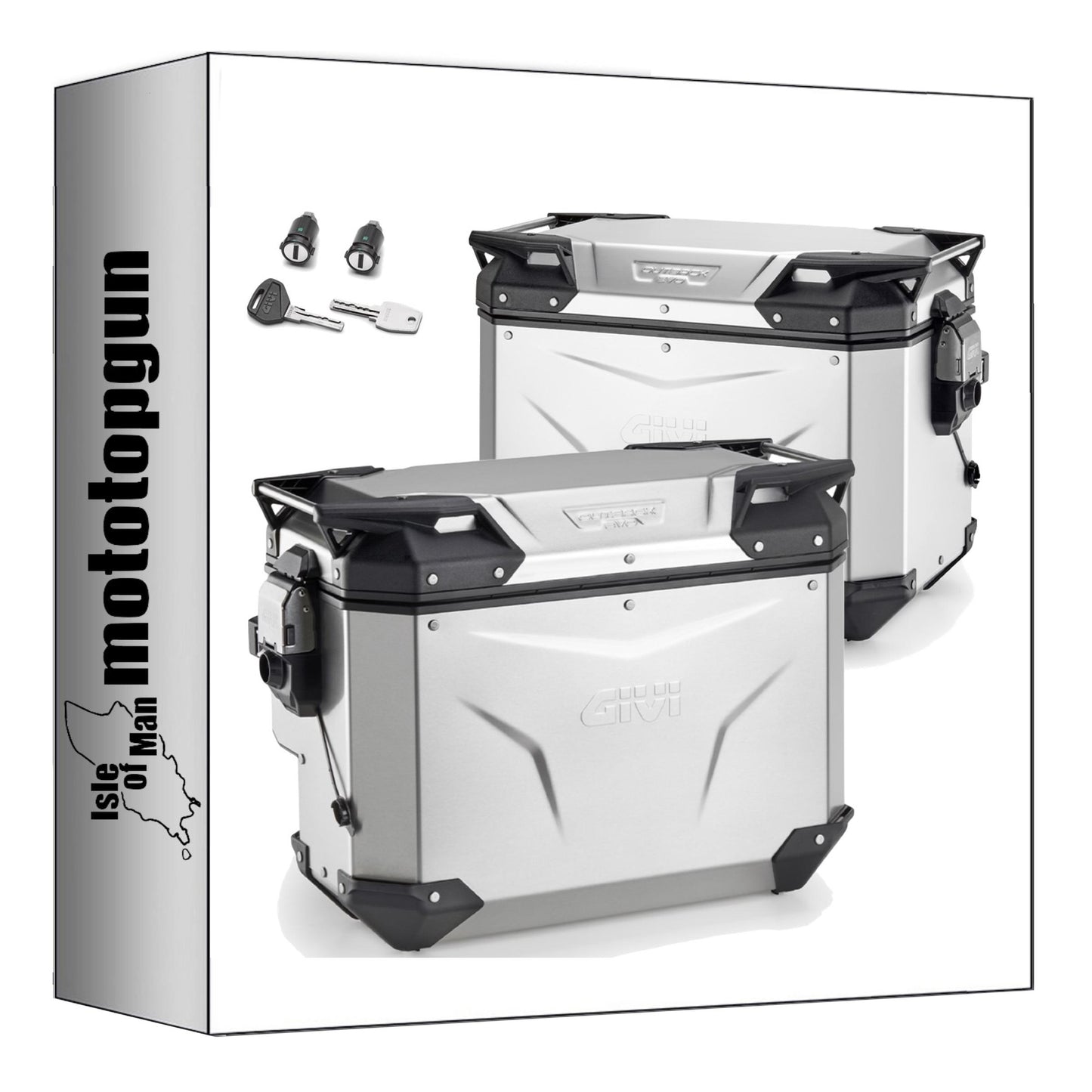 GIVI VALIGIE LATERALI OBKEV48AAL + OBKEVS40AAR MONOKEY CAM-SIDE TREKKER OUTBACK EVO SMART ANODIZZATO DX SCANTONATA 88 LT + ATACCO COMPATIBILE CON HONDA CRF 1100 L AFRICA TWIN 20/23