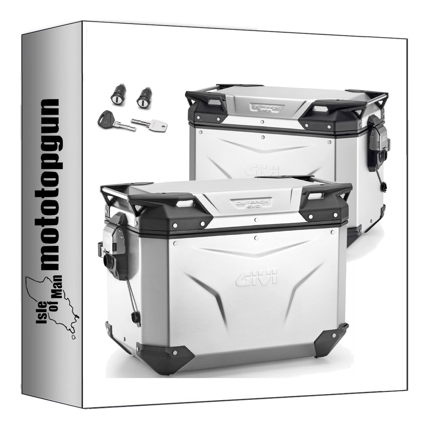 GIVI VALIGIE LATERALI OBKEV48AAL + OBKEV48AAR MONOKEY CAM-SIDE TREKKER OUTBACK EVO SMART ALLUMINIO ANODIZZATO + SERRATURA 96 LT + ATACCO COMPATIBILE CON BMW F 900 XR 20/24