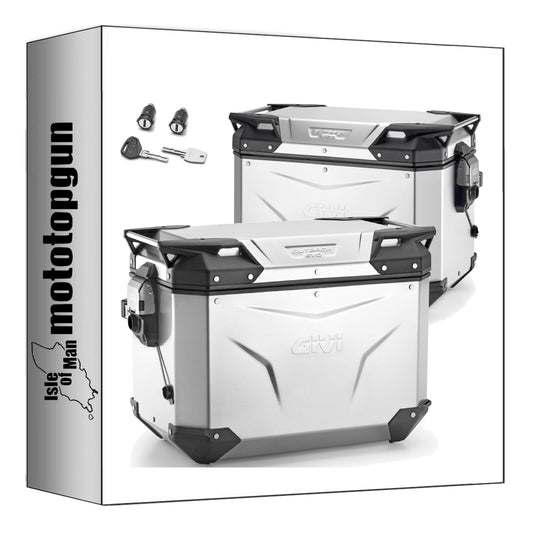 GIVI VALIGIE LATERALI OBKEV48AL + OBKEV48AR MONOKEY CAM-SIDE TREKKER OUTBACK EVO SMART ALLUMINIO + SERRATURA 96 LT 