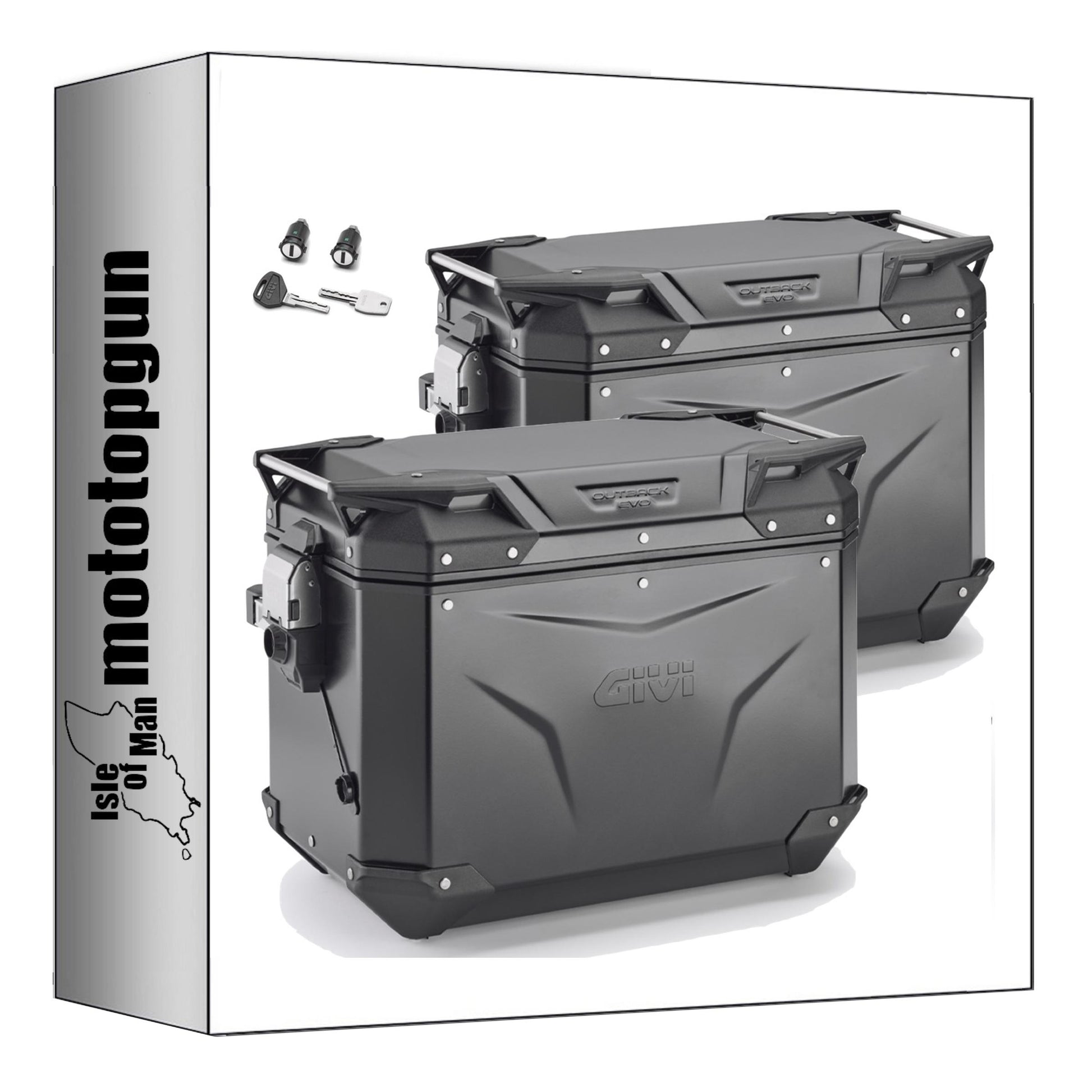 GIVI VALIGIE LATERALI OBKEV48BL + OBKEV48BR MONOKEY CAM-SIDE TREKKER OUTBACK EVO SMART ALLUMINIO NERO + SERRATURA 96 LT + ATACCO COMPATIBILE CON KTM 790 ADVENTURE 19/20
