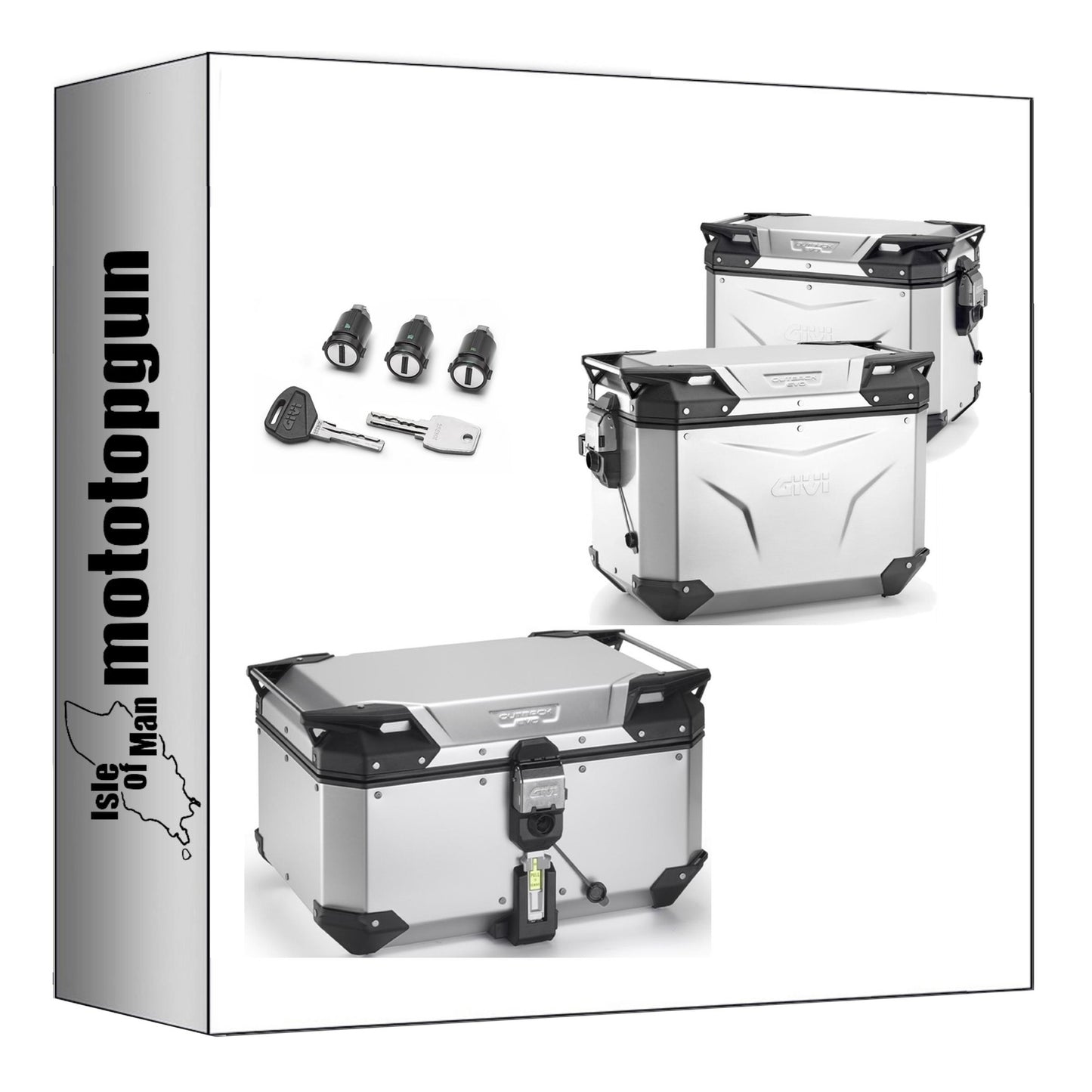 GIVI BAULETTO OBKEV58AA + VALIGIE LATERALI OBKEV48AAL + OBKEV48AAR TREKKER OUTBACK EVO SMART ALLUMINIO ANODIZZATO 154 LT + ATACCO COMPATIBILE CON HONDA NX 500 2024