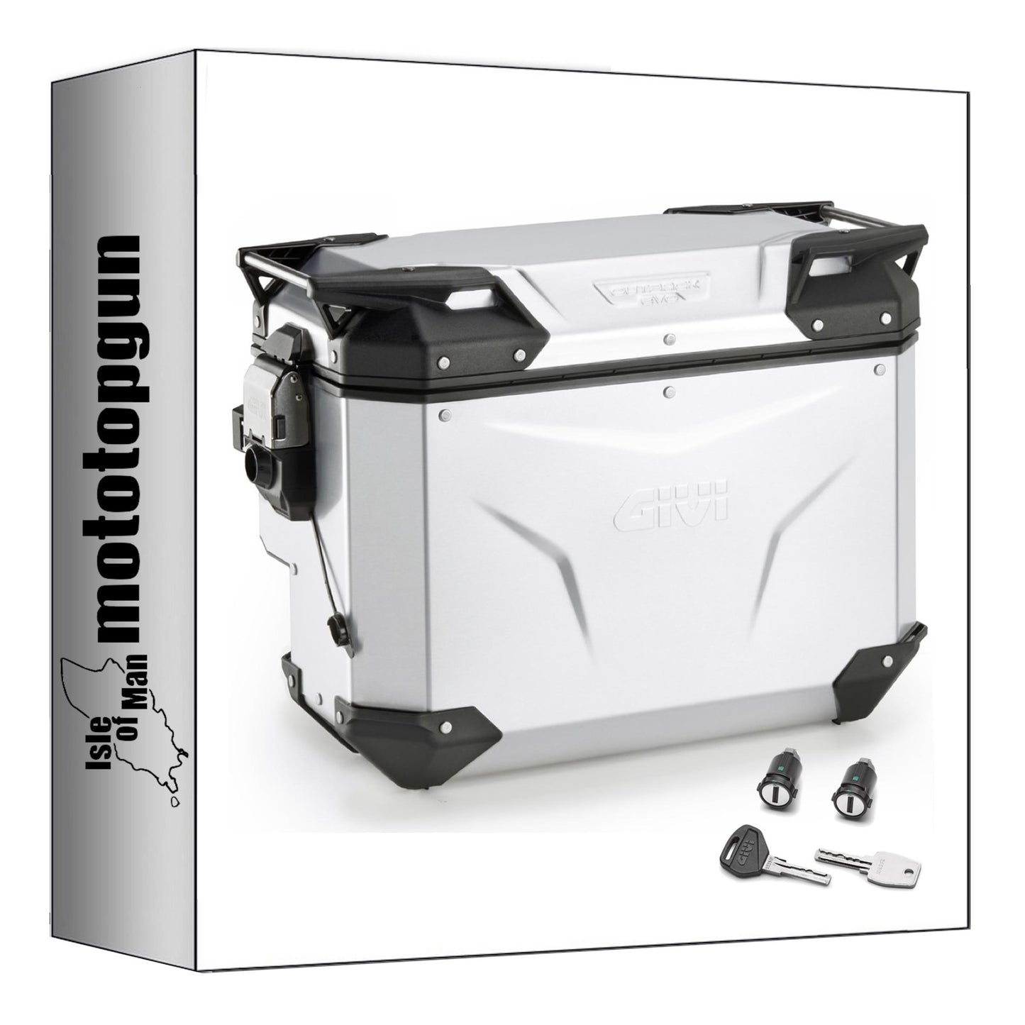 GIVI VALIGIA LATERALE DESTRA SCANTONATA OBKEVS40AAR MONOKEY CAM-SIDE TREKKER OUTBACK EVO SMART ALLUMINIO ANODIZZATO + SERRATURA 40 LT 