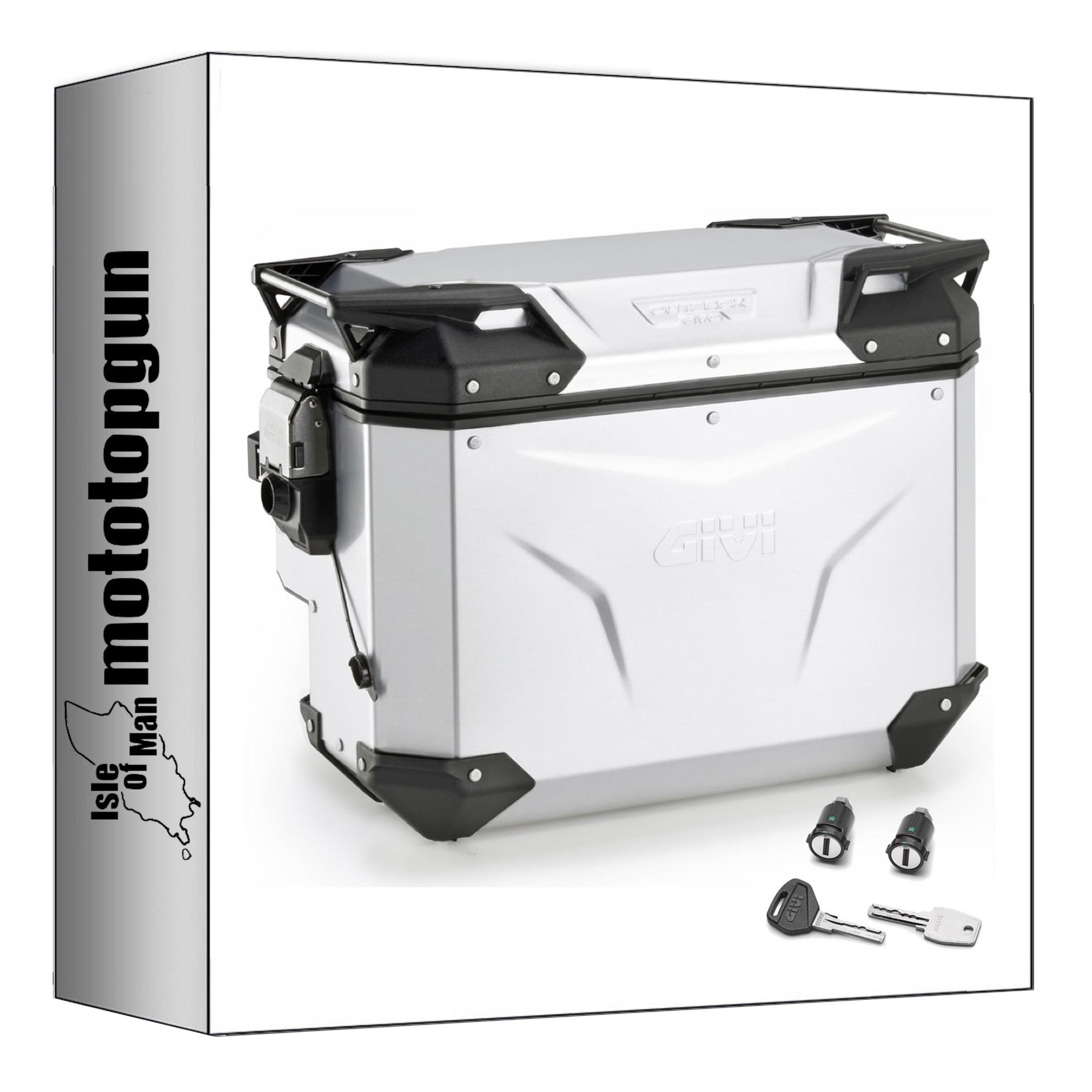 GIVI VALIGIA LATERALE DESTRA SCANTONATA OBKEVS40AAR MONOKEY CAM-SIDE TREKKER OUTBACK EVO SMART ALLUMINIO ANODIZZATO + SERRATURA 40 LT 
