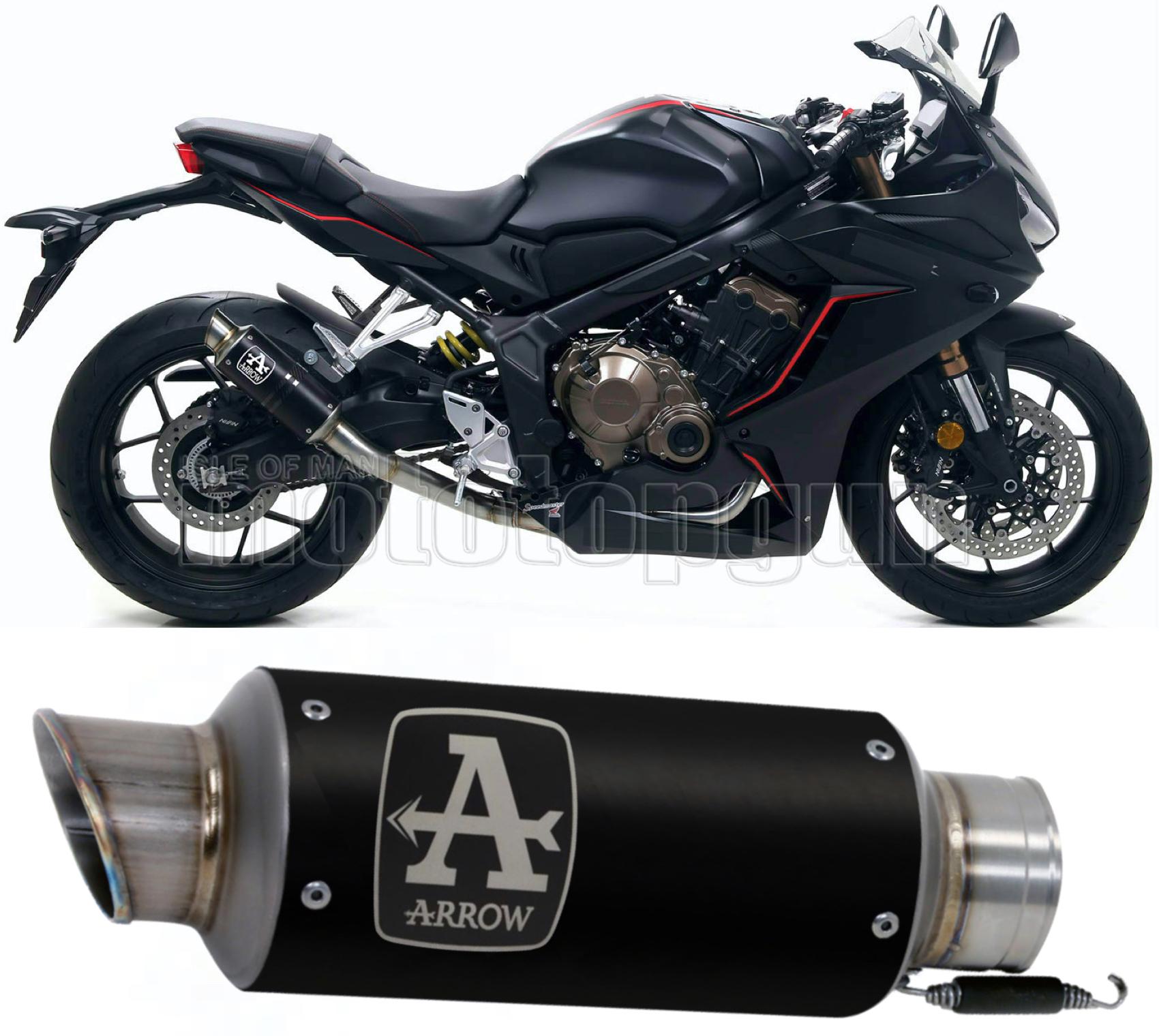 SCARICO COMPLETO OMOLOGATO CATALIZZATO BASSO ARROW GP2 GP-2 IN NICHROM NERO CON FONDELLO IN INOX COMPATIBILE CON HONDA CBR 650 R 19/22