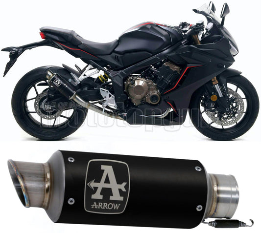SCARICO COMPLETO OMOLOGATO CATALIZZATO BASSO ARROW GP2 GP-2 IN NICHROM NERO CON FONDELLO IN INOX COMPATIBILE CON HONDA CBR 650 R 19/22