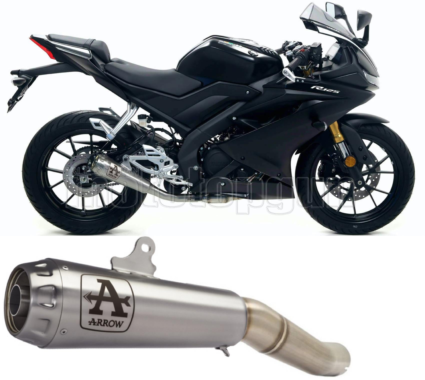 SCARICO COMPLETO OMOLOGATO CATALIZZATO ARROW PRO-RACE IN NICHROM CON FONDELLO IN INOX COMPATIBILE CON YAMAHA YZF R125 R-125 19/20