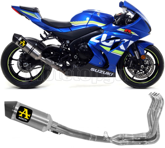 SCARICO COMPLETO OMOLOGATO CATALIZZATO BOMB ARROW RACE-TECH IN TITANIO CON FONDELLO IN CARBY COMPATIBILE CON SUZUKI GSX-R 1000 R 17/20