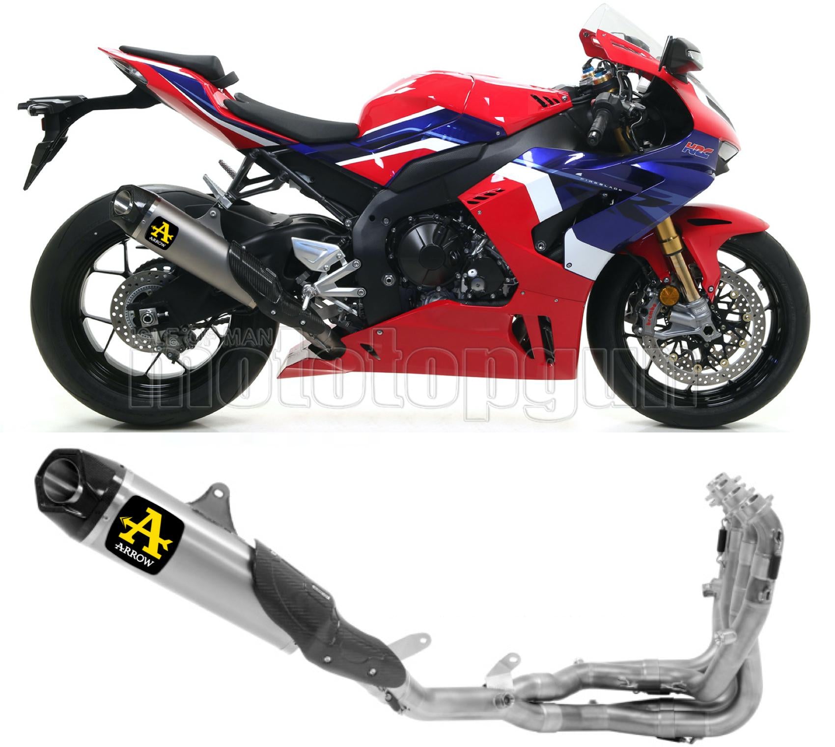 SCARICO COMPLETO OMOLOGATO CATALIZZATO ARROW WORKS IN FULL TITANIO CON FONDELLO IN CARBY COMPATIBILE CON HONDA CBR 1000 RR-R 20/23