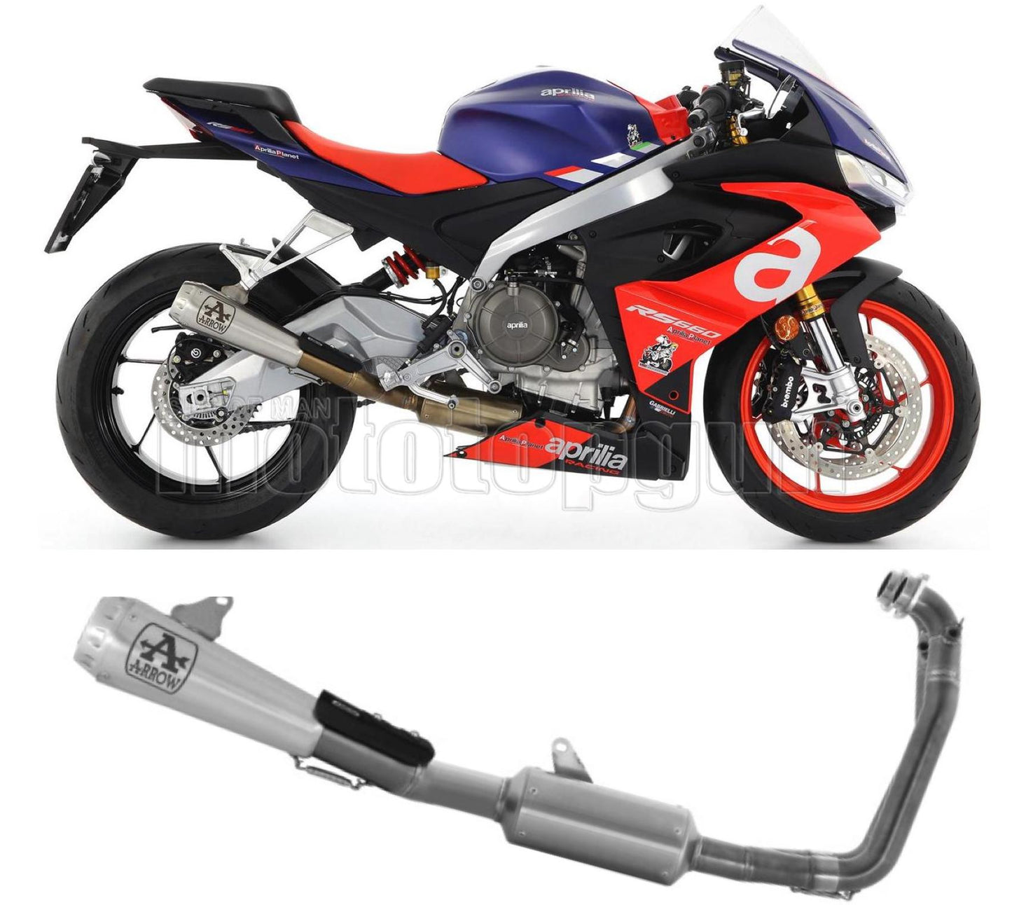 SCARICO COMPLETO OMOLOGATO CATALIZZATO ARROW PRO-RACE IN TITANIO CON FONDELLO IN TITANIO COMPATIBILE CON APRILIA RS 660 20/23