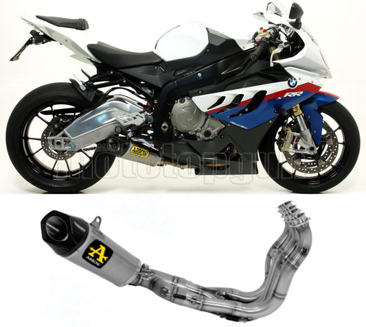 SCARICO COMPLETO OMOLOGATO CATALIZZATO BASSO ARROW WORKS IN TITANIO CON FONDELLO IN CARBY COMPATIBILE CON BMW S1000 S-1000 RR 09/14