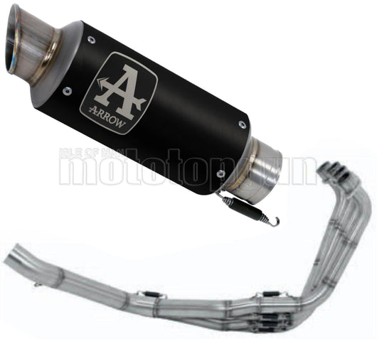 SCARICO COMPLETO OMOLOGATO CATALIZZATO BASSO ARROW GP2 GP-2 IN NICHROM NERO CON FONDELLO IN INOX COMPATIBILE CON HONDA CB 650 R 19/22