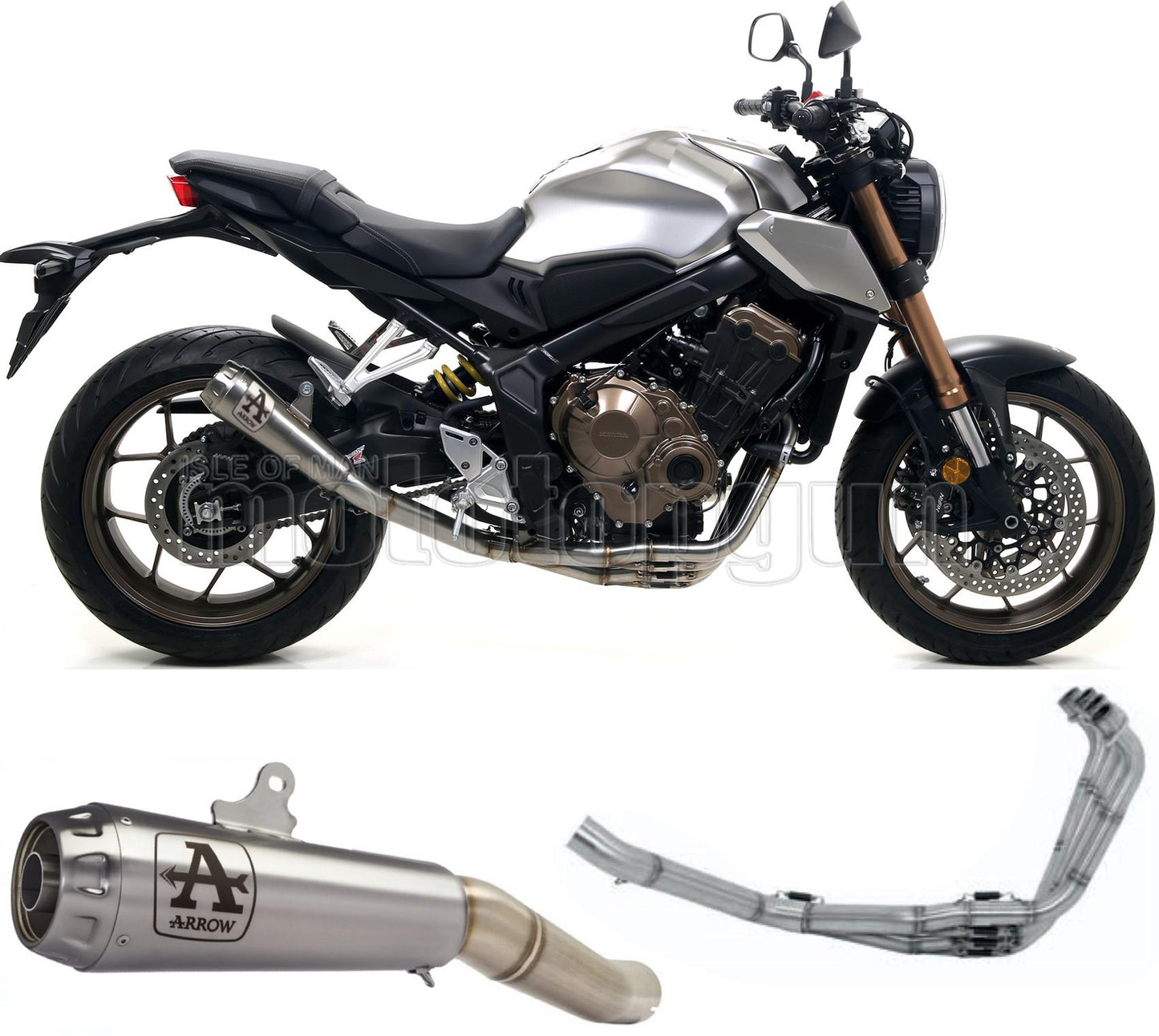 SCARICO COMPLETO OMOLOGATO CATALIZZATO ARROW PRO-RACE IN NICHROM CON FONDELLO IN INOX COMPATIBILE CON HONDA CB 650 R 19/22