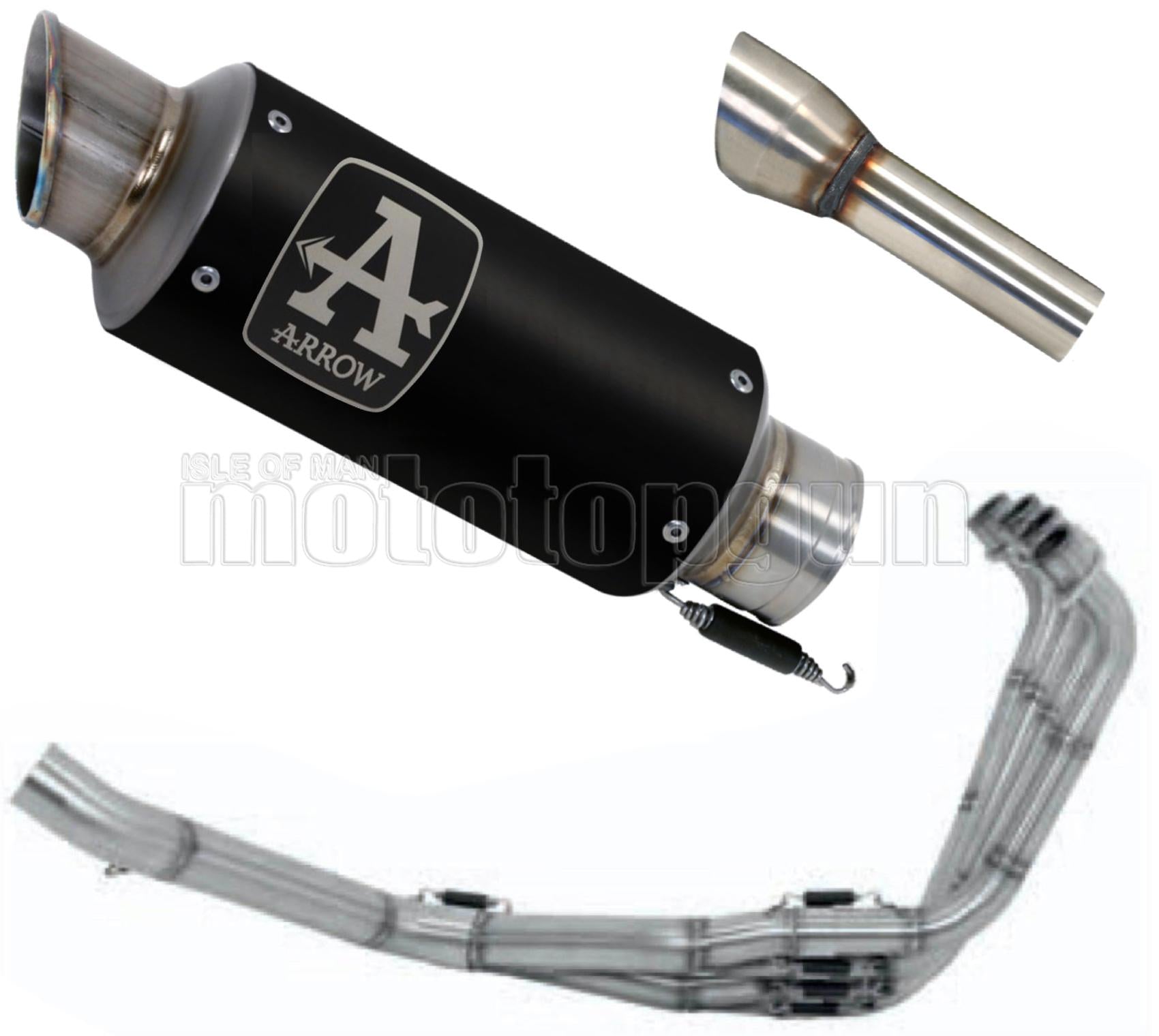 SCARICO COMPLETO OMOLOGATO CATALIZZATO BASSO ARROW GP2 GP-2 IN NICHROM NERO CON FONDELLO IN INOX COMPATIBILE CON HONDA CB 650 R 19/22