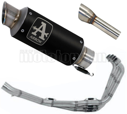 SCARICO COMPLETO OMOLOGATO CATALIZZATO BASSO ARROW GP2 GP-2 IN NICHROM NERO CON FONDELLO IN INOX COMPATIBILE CON HONDA CB 650 R 19/22