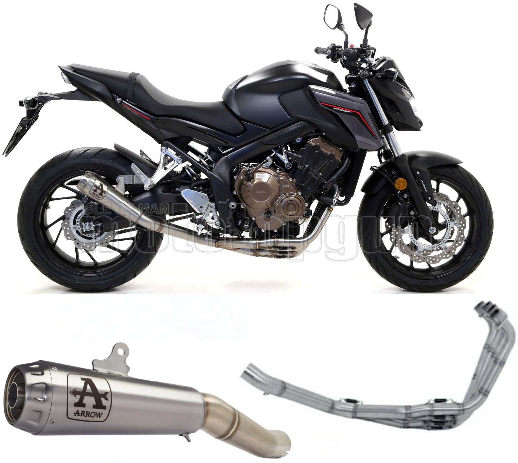 SCARICO COMPLETO OMOLOGATO CATALIZZATO ARROW PRO-RACE IN TITANIO CON FONDELLO IN TITANIO COMPATIBILE CON HONDA CB 650 F 14/18