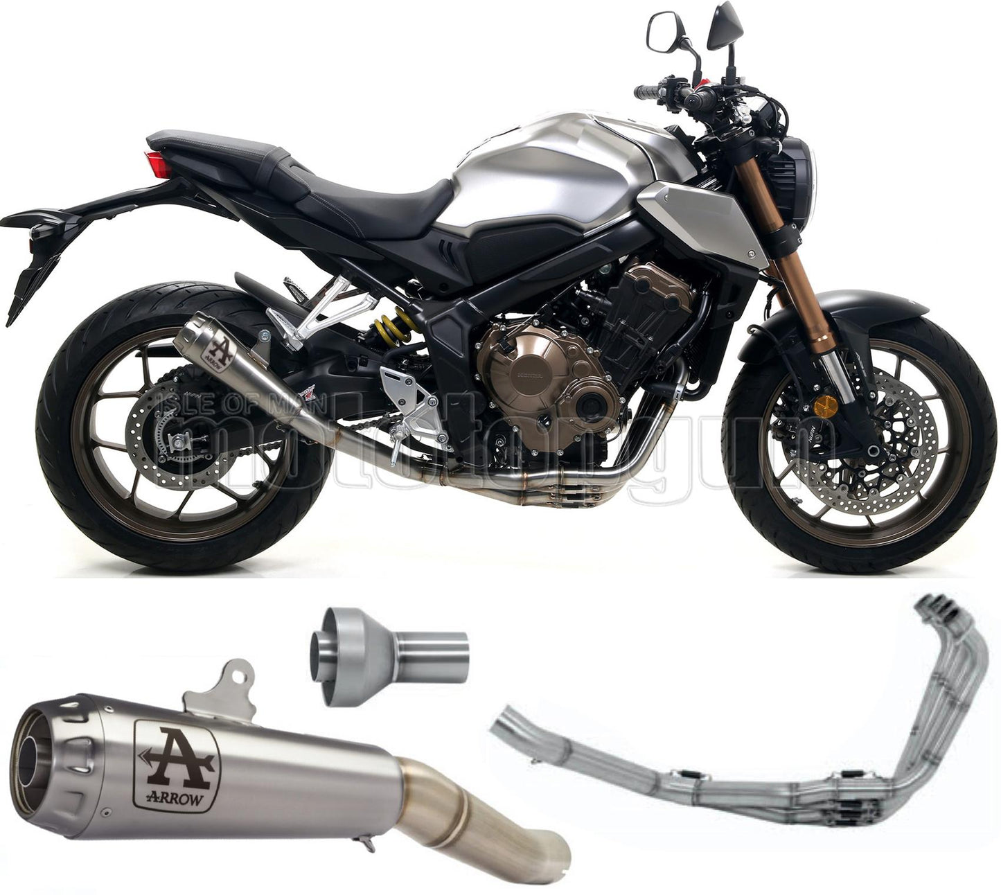 SCARICO COMPLETO OMOLOGATO CATALIZZATO ARROW PRO-RACE IN NICHROM CON FONDELLO IN INOX COMPATIBILE CON HONDA CB 650 R 19/22