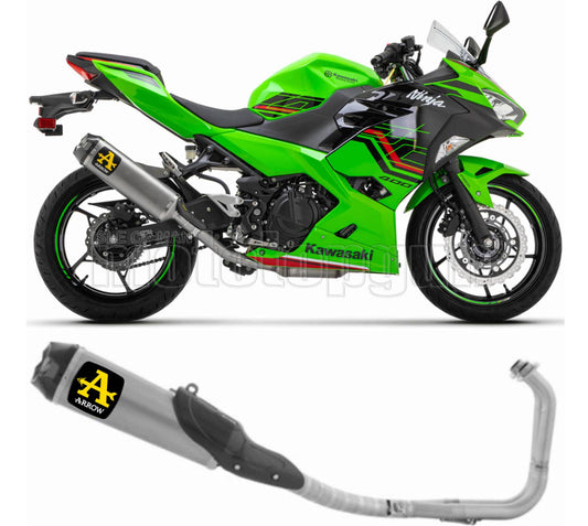 SCARICO COMPLETO OMOLOGATO CATALIZZATO ARROW WORKS IN FULL TITANIO CON FONDELLO IN CARBY COMPATIBILE CON KAWASAKI NINJA 400 2023