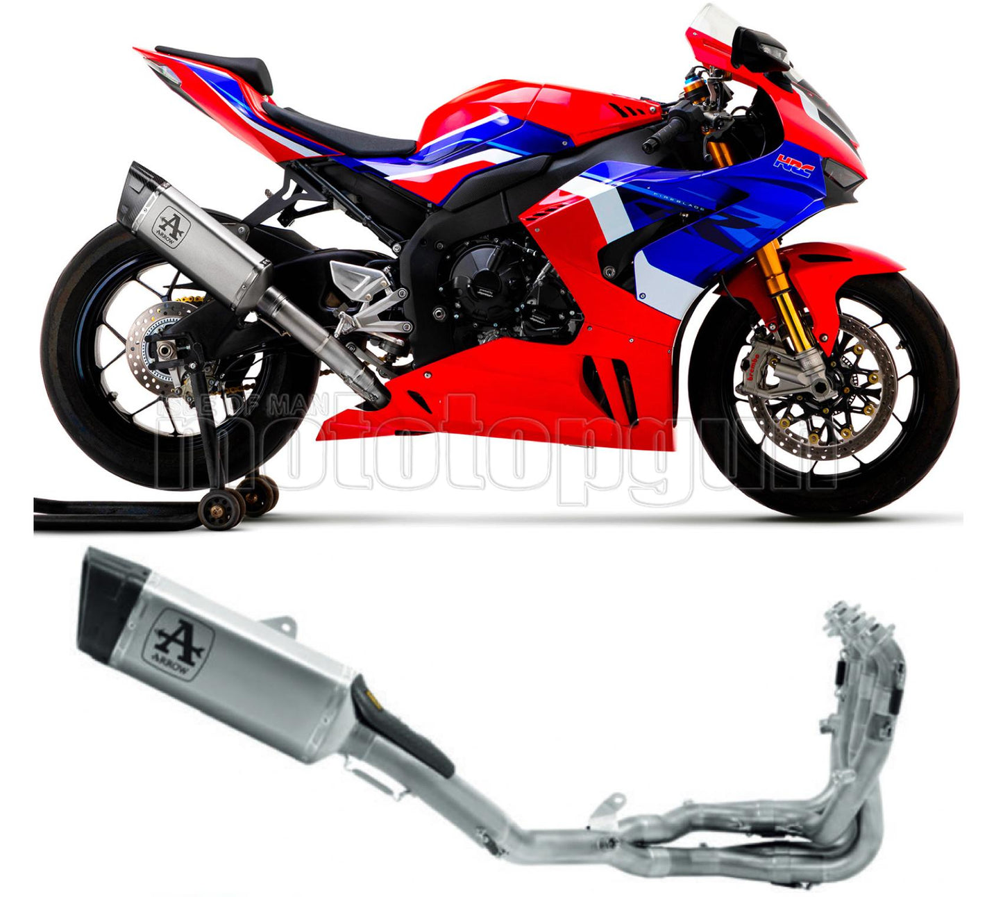SCARICO COMPLETO OMOLOGATO CATALIZZATO ARROW PISTA IN TITANIO CON FONDELLO IN CARBY COMPATIBILE CON HONDA CBR 1000 RR-R 20/23