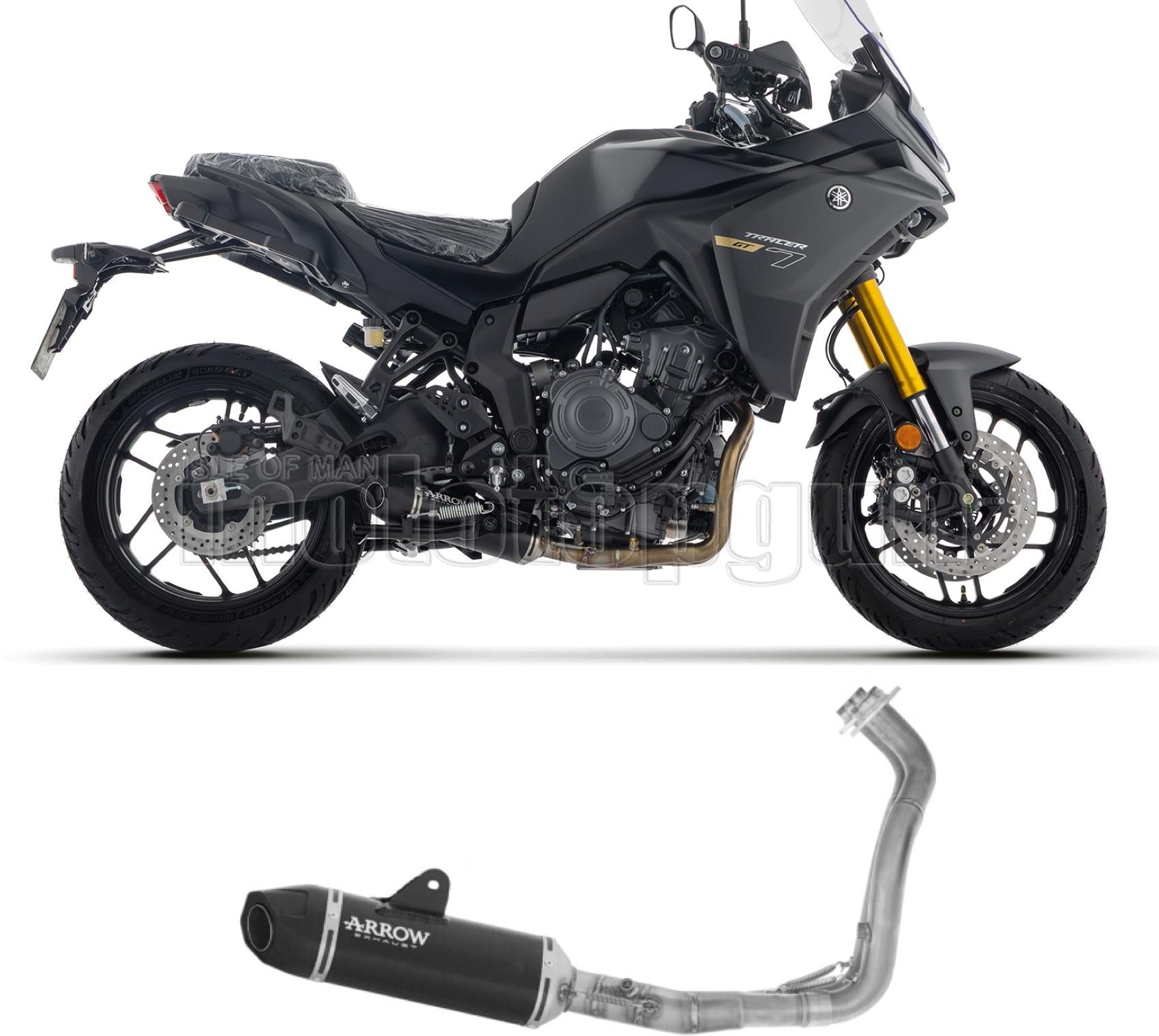 SCARICO COMPLETO RACE ICON ALLUMINIO NERO FONDELLO CARBY COMPATIBILE CON YAMAHA TRACER 7 / GT E5+ 2025