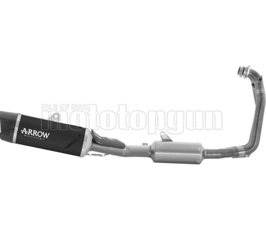 ARROW SCARICO COMPLETO RACE INDY-RACE EVO ALLUMINIO NERO FONDELLO CARBY COMPATIBILE CON APRILIA RS 660 25/26
