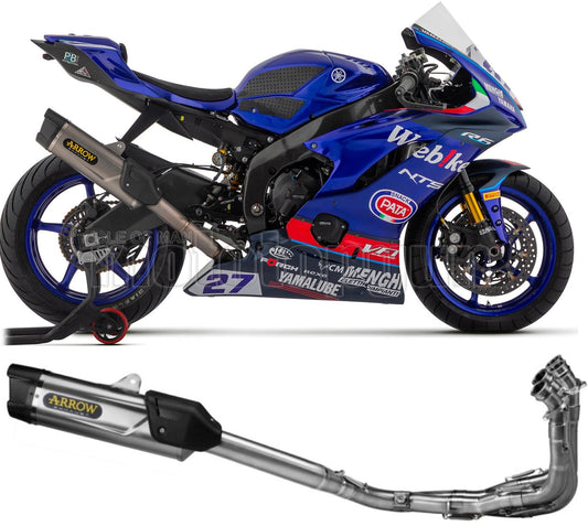 SCARICO COMPLETO OMOLOGATO CATALIZZATO ARROW INDY-RACE EVO IN TITANIO CON FONDELLO IN CARBY COMPATIBILE CON YAMAHA YZF R6 17/24