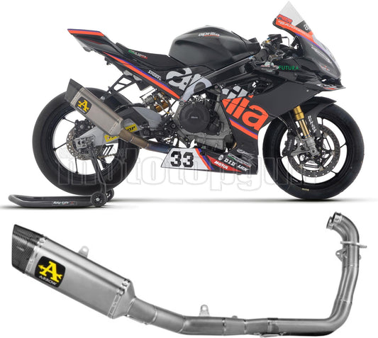 ARROW SCARICO COMPLETO COMPETITION SPORT BIKE PISTA TITANIO FONDELLO IN CARBONIO COMPATIBILE CON APRILIA RS 660 2025
