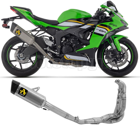 SCARICO COMPLETO OMOLOGATO CATALIZZATO ARROW PISTA IN TITANIO CON FONDELLO IN CARBY COMPATIBILE CON KAWASAKI ZX-6R ZX-6 R 636 24/25