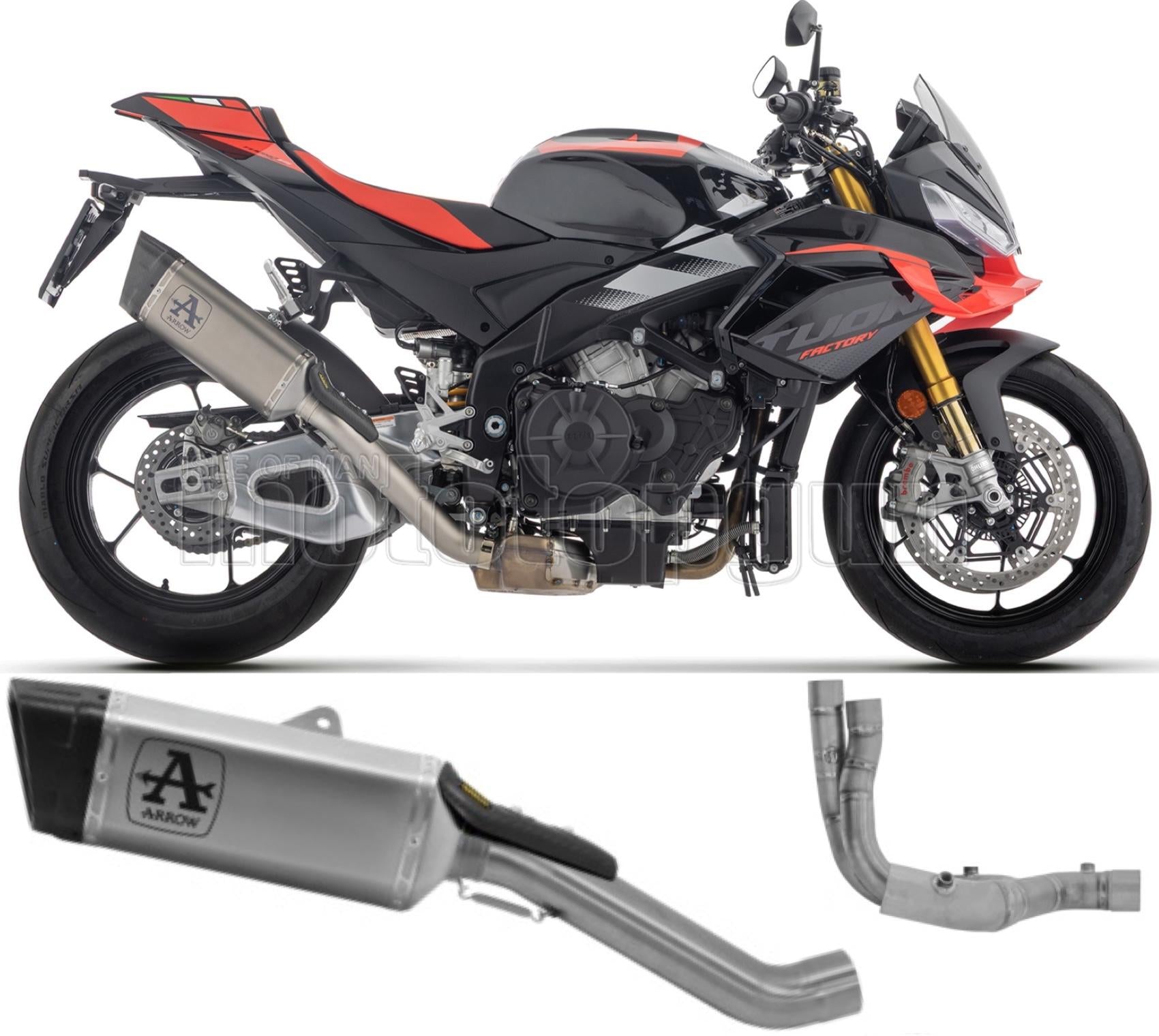 ARROW SCARICO COMPLETO RACE PISTA TITANIO FONDELLO CARBY COMPATIBILE CON APRILIA TUONO V4 1100 2025