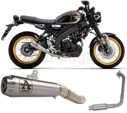 SCARICO COMPLETO RACE OPEN ARROW PRO-RACE IN NICHROM CON FONDELLO IN INOX COMPATIBILE CON YAMAHA XSR 125 22/23