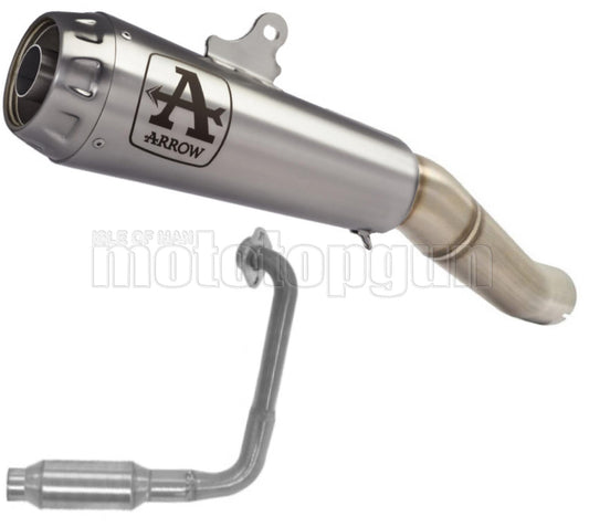 SCARICO COMPLETO RACE OPEN ARROW PRO-RACE IN NICHROM CON FONDELLO IN INOX COMPATIBILE CON YAMAHA MT125 MT-125 21/22