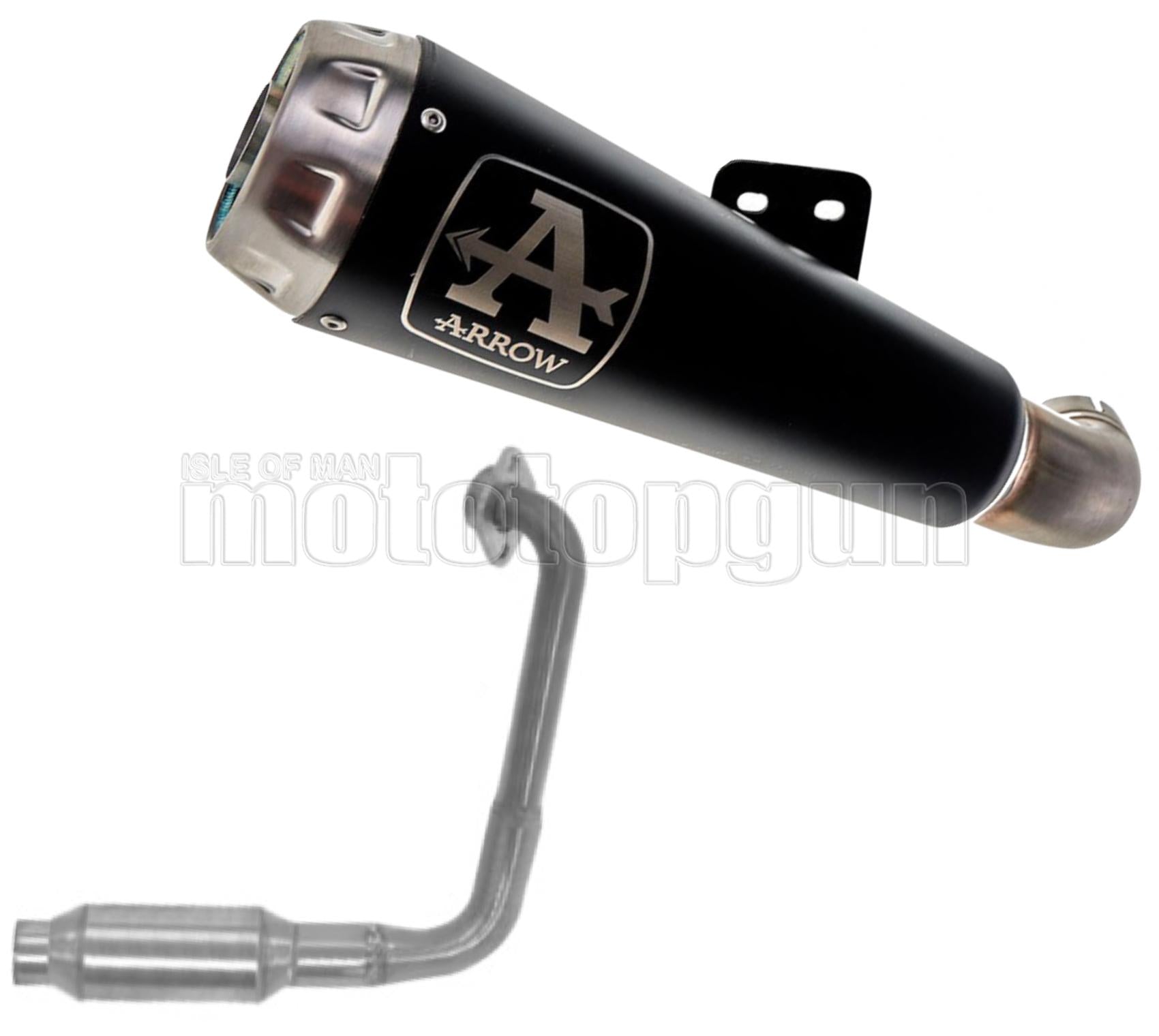 SCARICO OMOLOGATO ARROW PRO-RACE IN NICHROM NERO CON FONDELLO IN INOX COMPATIBILE CON YAMAHA MT125 MT-125 21/22