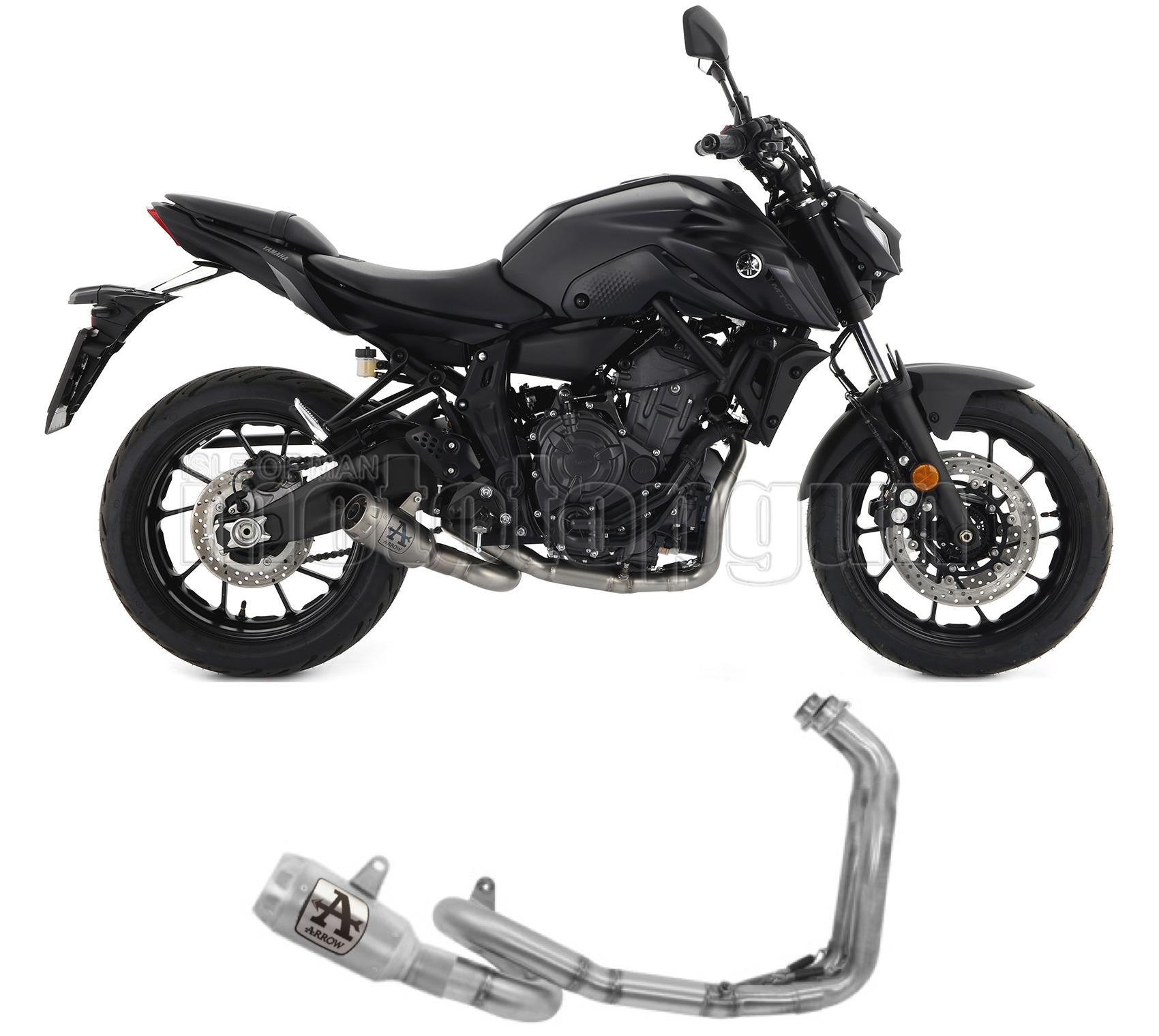 SCARICO COMPLETO OMOLOGATO CATALIZZATO BASSO ARROW PRO-RACE IN TITANIO CON FONDELLO IN TITANIO COMPATIBILE CON YAMAHA MT07 MT-07 21/23