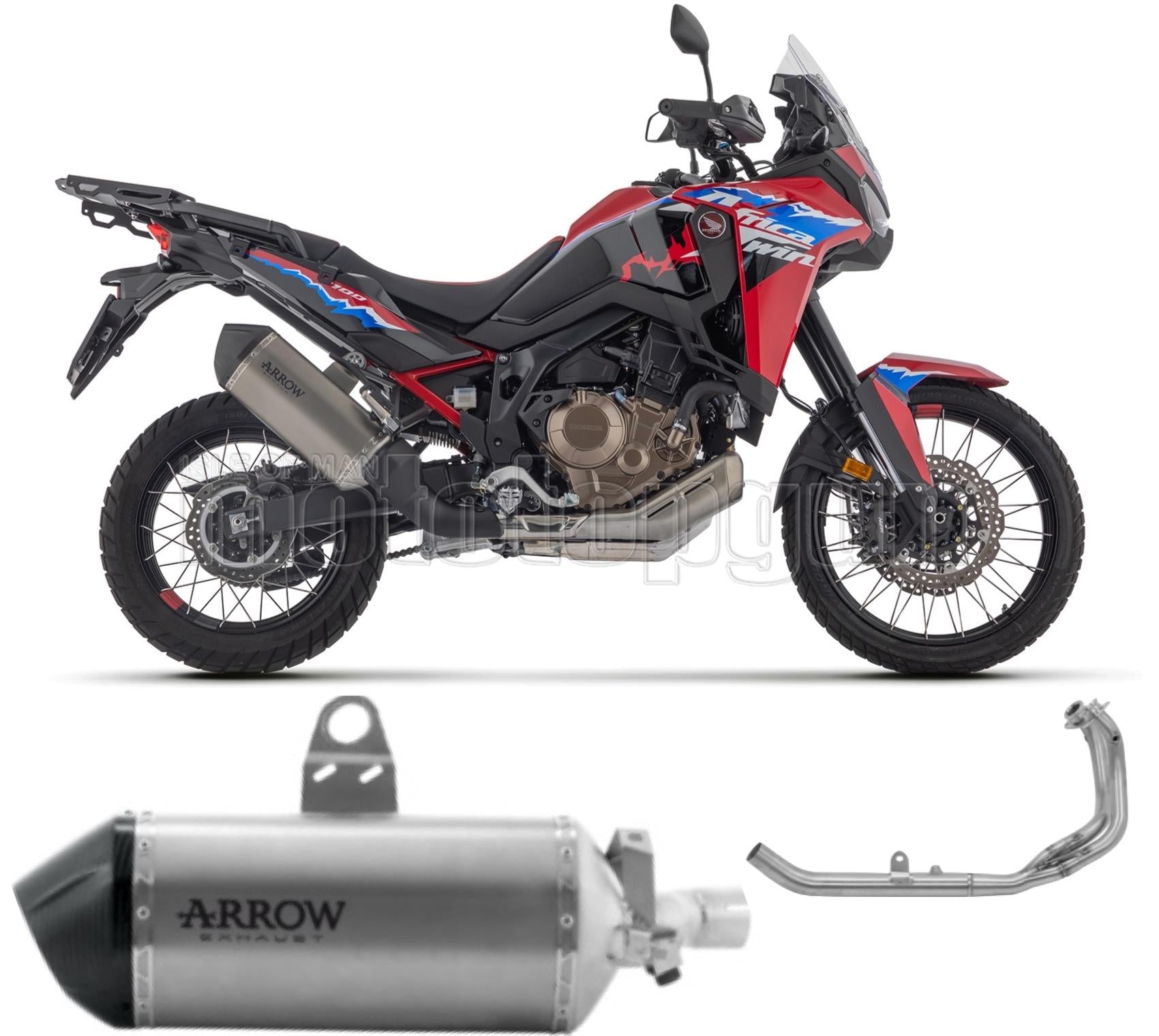 SCARICO OMOLOGATO ARROW SONORA IN TITANIO CON COPPA IN CARBONIO COMPATIBILE CON HONDA AFRICA TWIN CRF 1100 L 2024