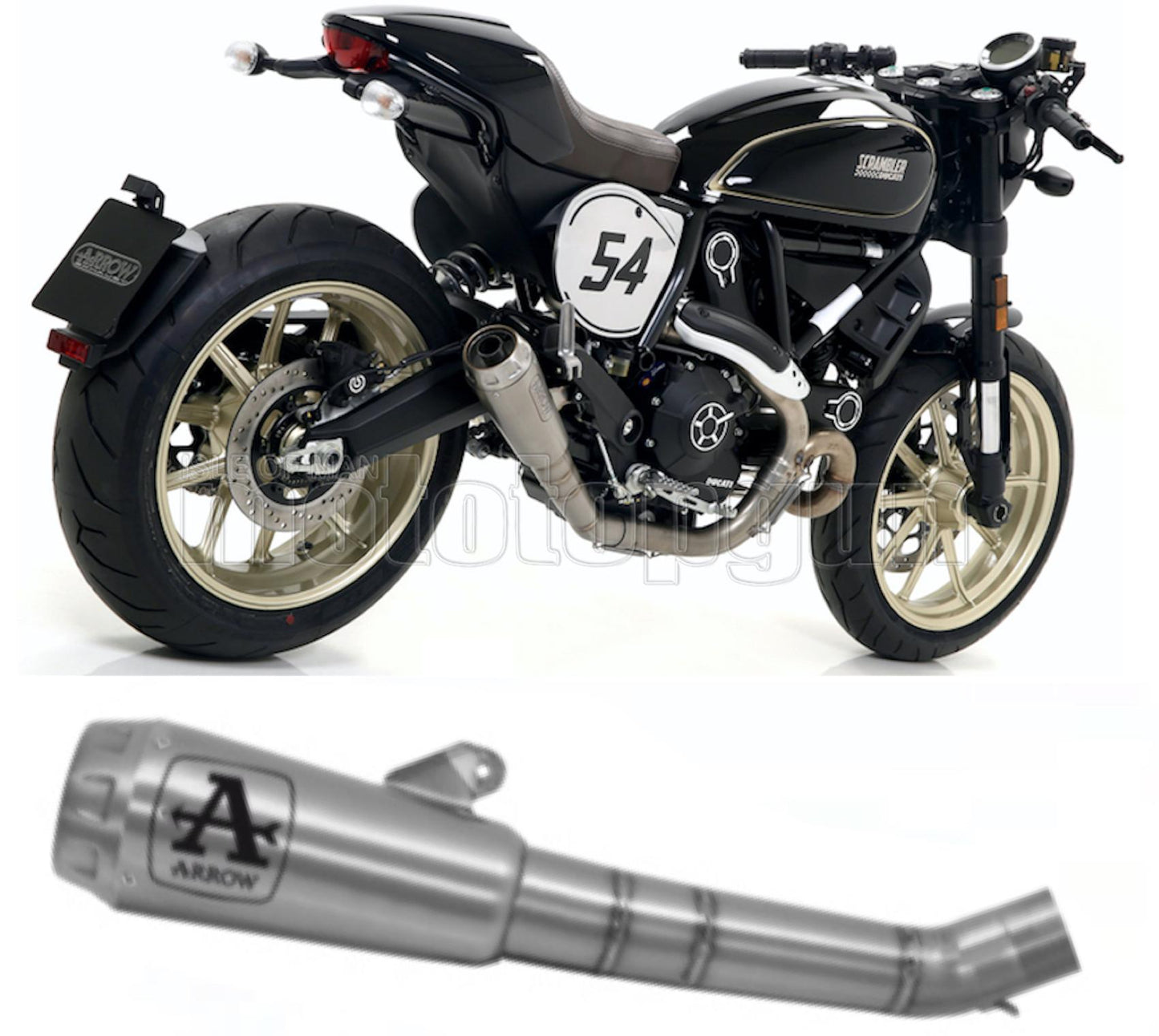 SCARICO COMPLETO OMOLOGATO CATALIZZATO ARROW PRO-RACE IN TITANIO CON FONDELLO IN TITANIO COMPATIBILE CON DUCATI SCRAMBLER 800 17/20