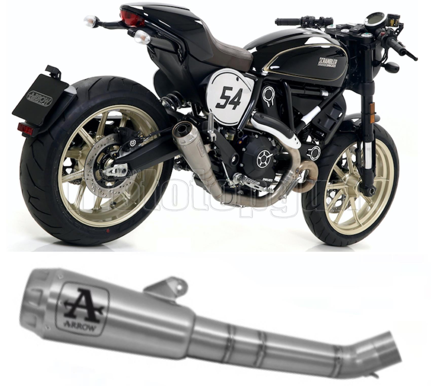 SCARICO COMPLETO OMOLOGATO CATALIZZATO ARROW PRO-RACE IN TITANIO CON FONDELLO IN TITANIO COMPATIBILE CON DUCATI SCRAMBLER 800 17/20