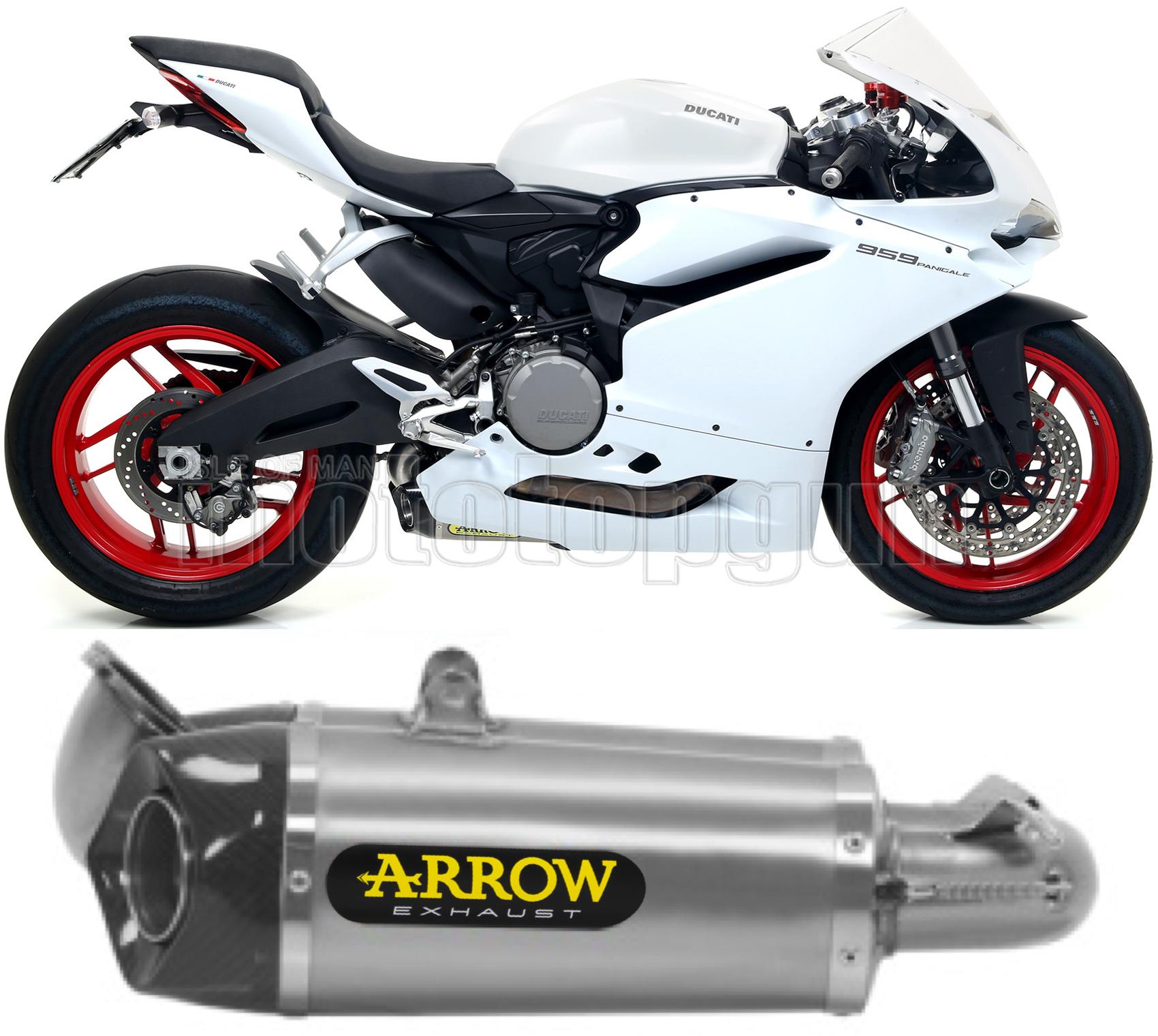 SCARICO COMPLETO OMOLOGATO CATALIZZATO BASSO ARROW WORKS IN TITANIO CON FONDELLO IN CARBY COMPATIBILE CON DUCATI PANIGALE 959 16/19