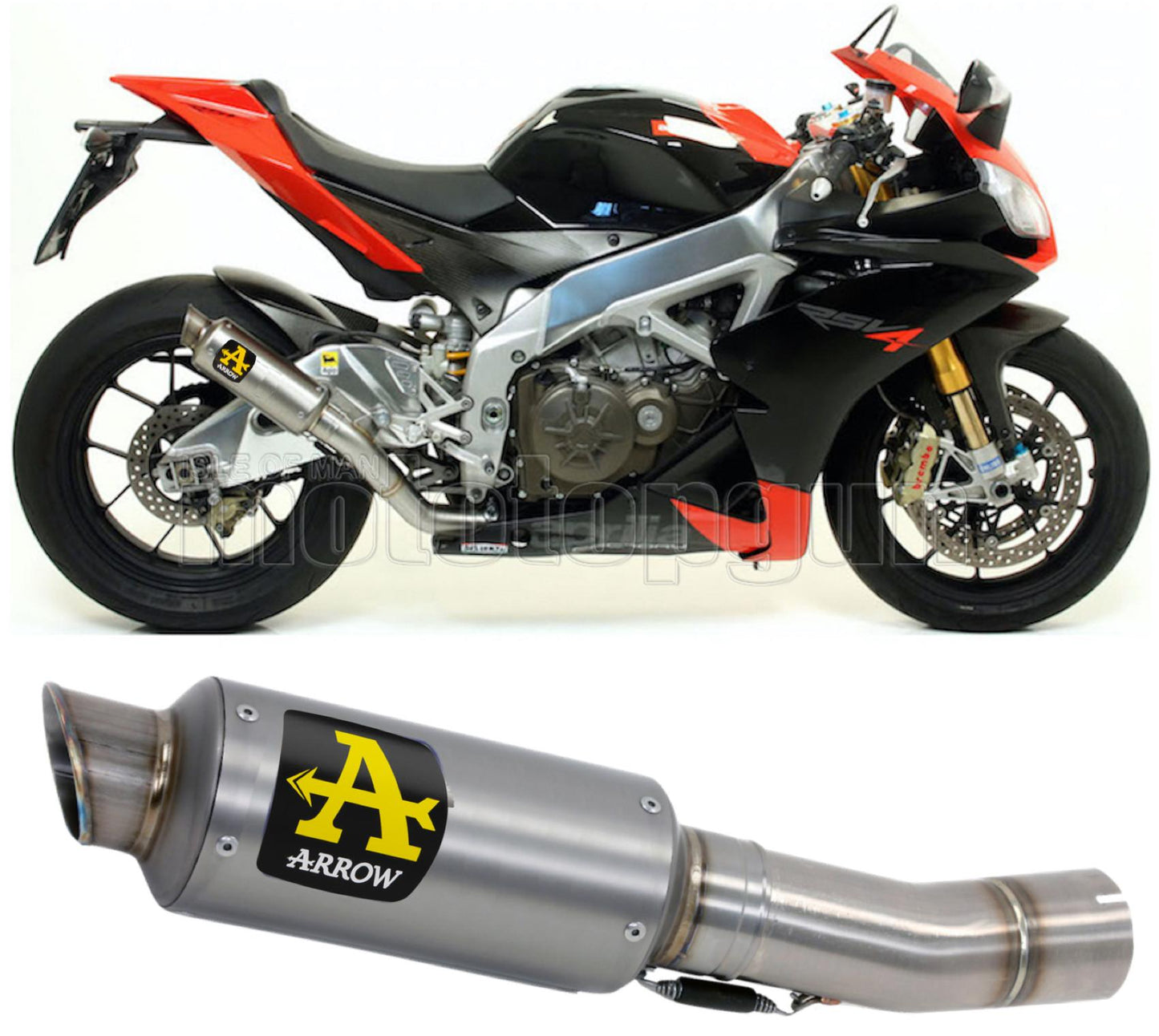 SCARICO COMPLETO OMOLOGATO CATALIZZATO ALTO ARROW GP2 GP-2 IN TITANIO CON FONDELLO IN TITANIO COMPATIBILE CON APRILIA RSV4 RSV-4 09/15