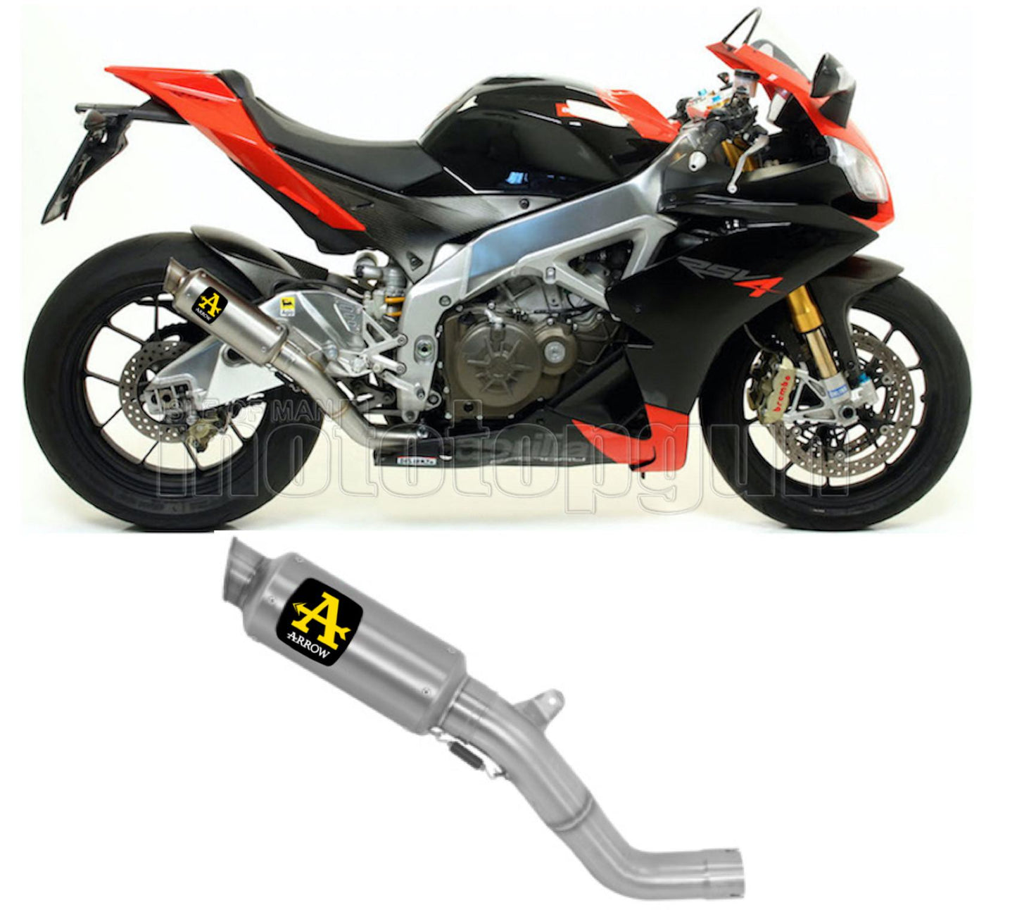 SCARICO COMPLETO OMOLOGATO CATALIZZATO ALTO ARROW GP2 GP-2 IN TITANIO CON FONDELLO IN TITANIO COMPATIBILE CON APRILIA RSV4 RSV-4 FACTORY 09/15