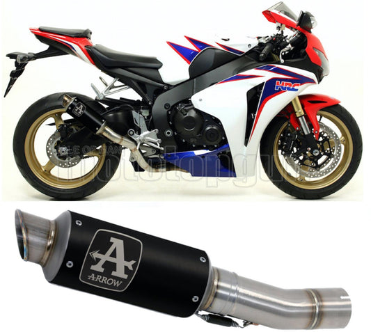 SCARICO COMPLETO OMOLOGATO CATALIZZATO ALTO ARROW GP2 GP-2 IN NICHROM NERO CON FONDELLO IN INOX COMPATIBILE CON HONDA CBR 1000 RR 08/13