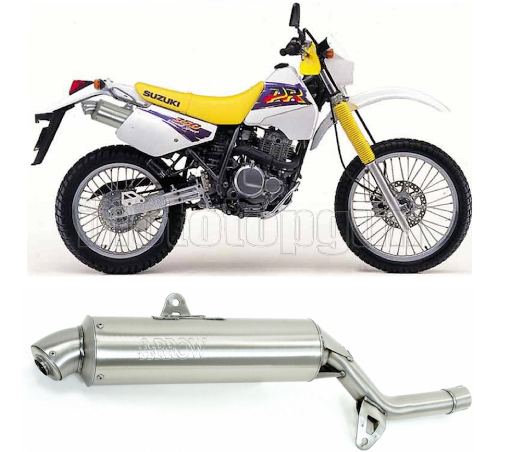 SCARICO OMOLOGATO ARROW PARIS DACAR IN INOX CON FONDELLO IN INOX COMPATIBILE CON SUZUKI DR 350 S 90/95