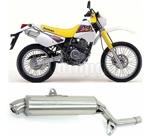 SCARICO OMOLOGATO ARROW PARIS DACAR IN INOX CON FONDELLO IN INOX COMPATIBILE CON SUZUKI DR 350 S 90/95